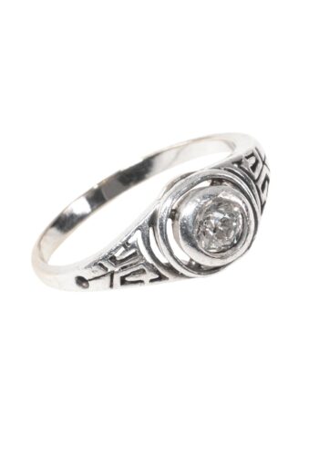 Ca. 1930 – Art déco engagement ring with diamond solitaire - Image 3