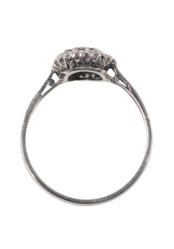 Ca. 1930 - Entourage sapphire ring with diamonds - Image 5