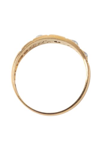 Dated 1904 - Edwardian ring with pearls and diamond - Image 5