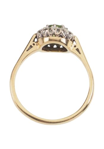 Dated 1962 – Peridot & Diamond Daisy Vintage Engagement Ring - Image 5