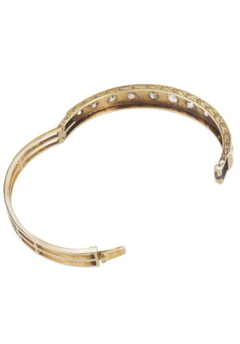 Ca. 1880 - Gold bangle with pearls and diamonds - Image 4