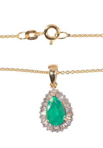 Ca. 1970 - Emerald pendant with diamonds - Image 3