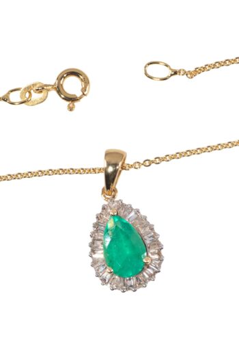 Ca. 1970 - Emerald pendant with diamonds - Image 4