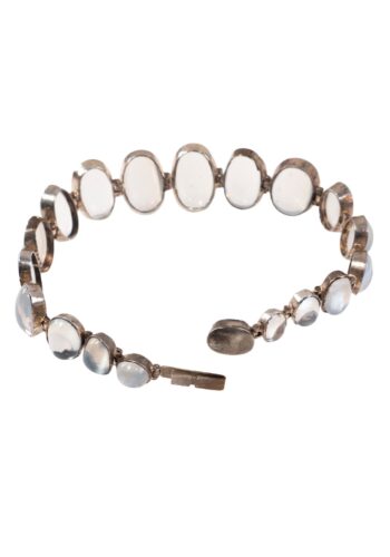 Ca. 1900 – Silver bracelet with moonstones - Image 4