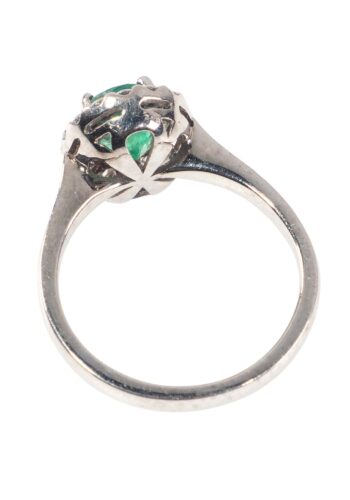 Ca. 1980 - Entourage ring with emerald and diamonds - Image 4