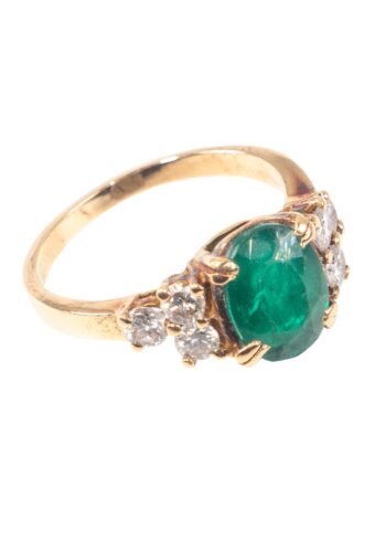 Ca. 1960 – Vintage emerald ring with diamonds - Image 3