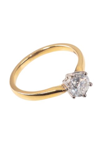 Ca. 1970 – Engagement ring with diamond solitaire - Image 3