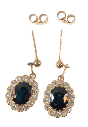 Dated 1967 – Vintage cluster earrings with sapphire and diamonds - Image 3