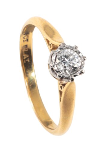 Ca. 1950 – Engagement ring with diamond solitaire