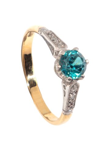 Ca. 1930 - Engagement ring with natural zirconia