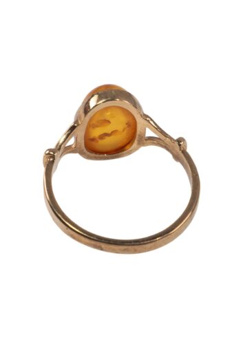 Dated 1973 - Ring with amber cabochon - Image 3