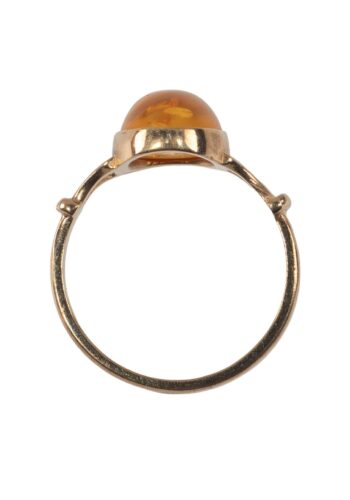 Dated 1973 - Ring with amber cabochon - Image 4