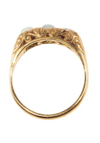 Ca. 1900 – Edwardian ring with opals and diamonds - Image 5