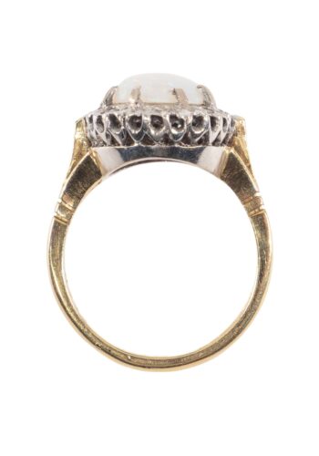 Dated 1973 - Vintage ring with opal and diamonds - Image 5