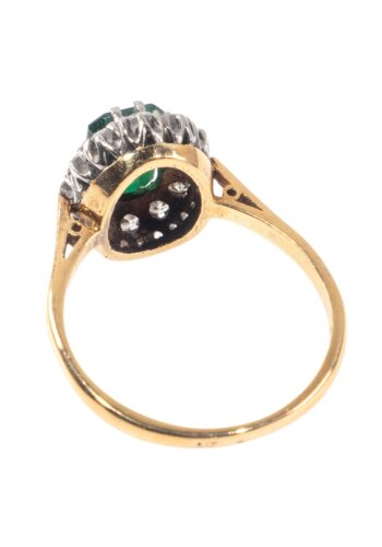 Dated 1959 - Entourage ring with emerald and diamonds - Image 4