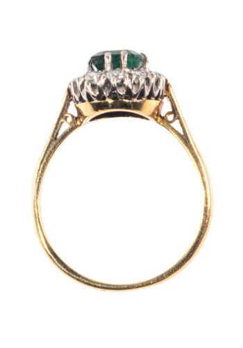 Dated 1959 - Entourage ring with emerald and diamonds - Image 5