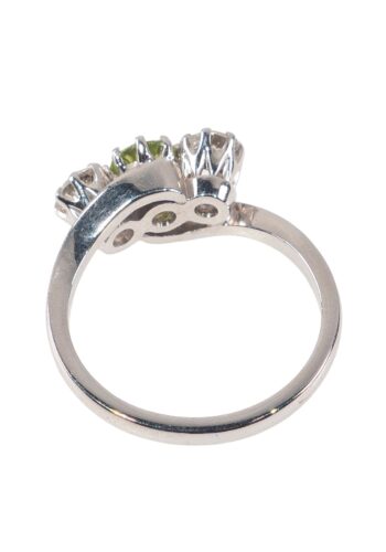 Ca. 1990 - Trilogy ring with peridot and diamonds - Image 4