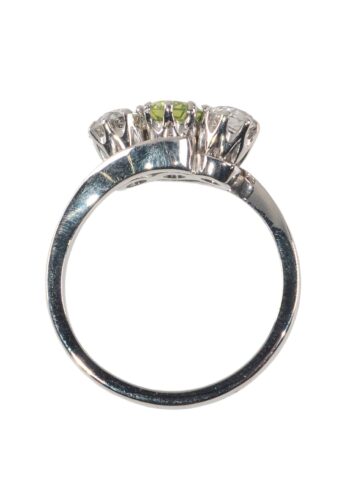 Ca. 1990 - Trilogy ring with peridot and diamonds - Image 5
