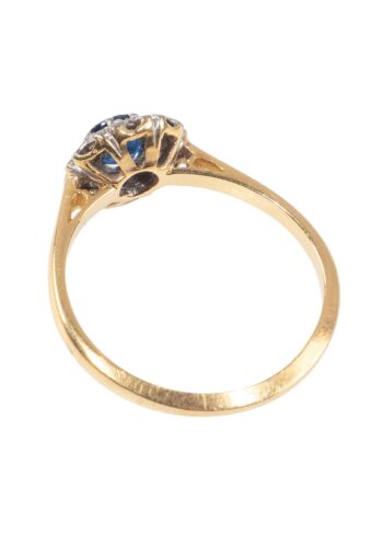 Ca. 1930 - Entourage ring with sapphire and diamonds - Image 4