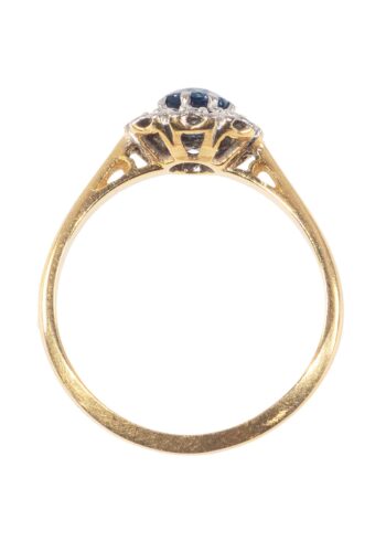 Ca. 1930 - Entourage ring with sapphire and diamonds - Image 5
