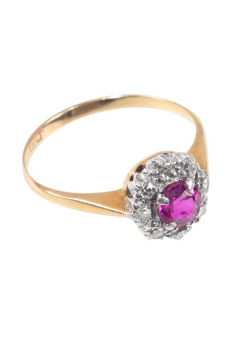 Ca. 1930 - Entourage ring with ruby and diamonds - Image 3