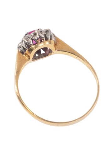 Ca. 1930 - Entourage ring with ruby and diamonds - Image 4