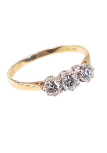 Dated 1989 - Trilogy ring with 3 diamonds - Image 3