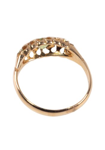 Dated 1910 – Edwardian ring with peridots and diamonds - Image 4