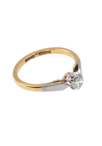 Ca. 1970 – Vintage engagement ring with diamond solitaire - Image 3