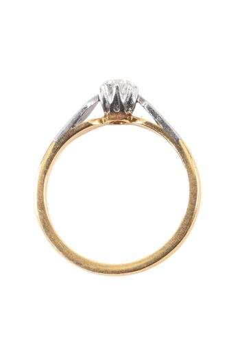Ca. 1970 – Vintage engagement ring with diamond solitaire - Image 5