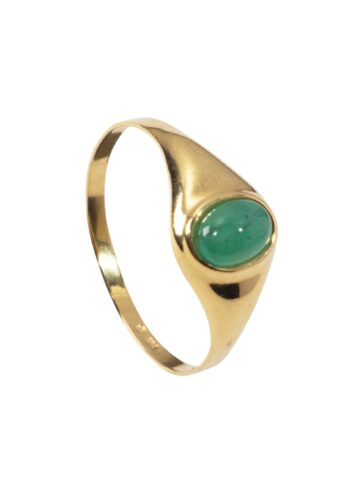 Ca. 1960 – Band ring with Chrysoprase cabochon