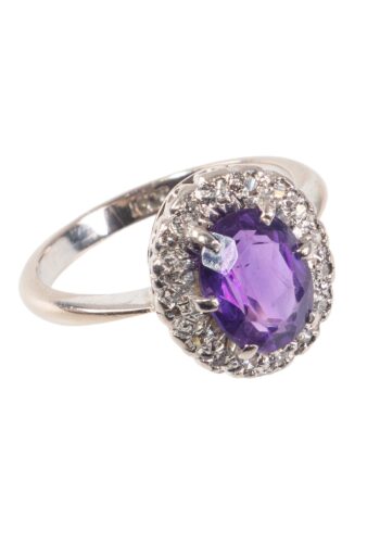 Ca. 1950 - Entourage ring with amethyst and diamonds - Image 3