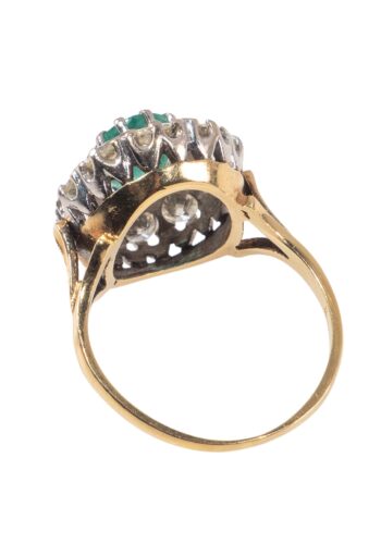 Dated 1976 - Entourage ring with emerald and diamonds - Image 4