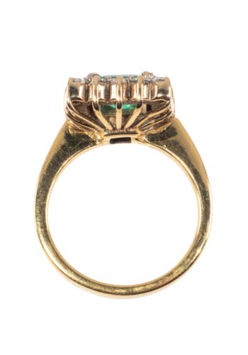 Ca. 1950 - Entourage ring with emerald and diamonds - Image 5