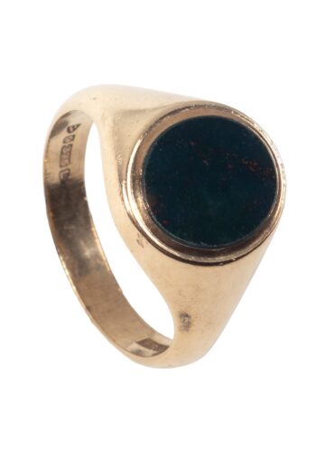Dated 1961 – Men´s ring/signet ring with blood jasper