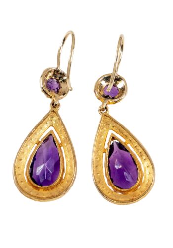 Ca. 1880 – Victorian earrings with amethysts and pearls - Image 3