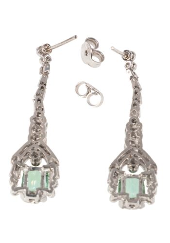 Ca. 1930 – Art Déco diamond earring with tourmalines - Image 3