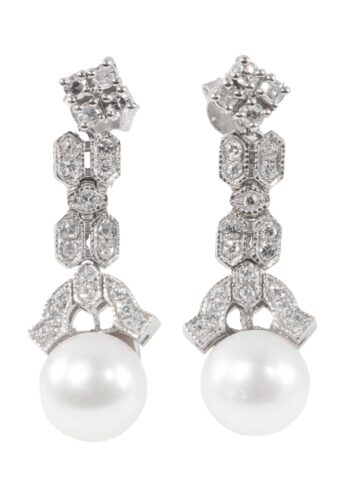 Ca. 1960 – Earrings with diamonds and pearls