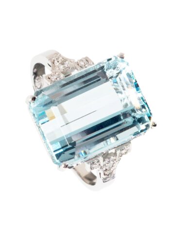 Ca. 1940 – Art déco ring with aquamarine