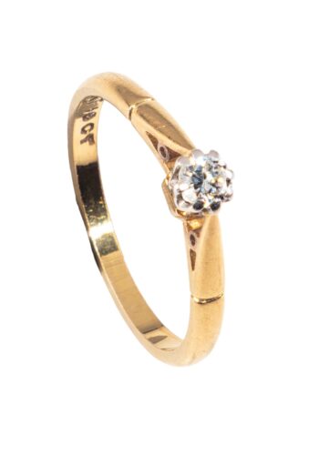 Ca. 1970 – Vintage Engagement ring with diamond solitaire