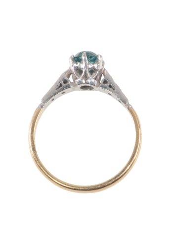 Ca. 1930 - Engagement ring with natural zirconia - Image 4