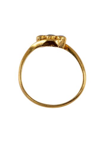 Ca 1910 – Art Nouveau ring with sapphire and diamonds - Image 4