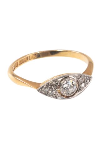 Ca. 1920 – Art déco ring with diamonds - Image 3